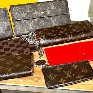 Louis Vuitton Monogram Pochette Clé M62650 Coin Case Purse Key Ring F/S